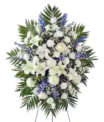 Blue & White Sympathy Standing Spray