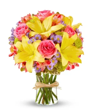 Pink Lemonade Rose & Lily Bouquet