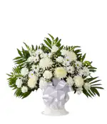 Fresh White Sympathy Floor Basket