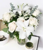 With All Our Sympathy Lily Arrangement
